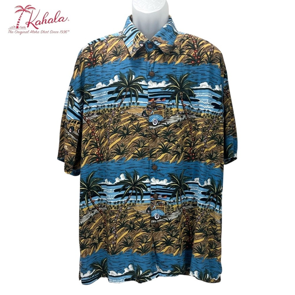 Vintage Kahala Ron Anderson XL Hawaiian Shirt Surfboards Woody‎ Cars Tropical